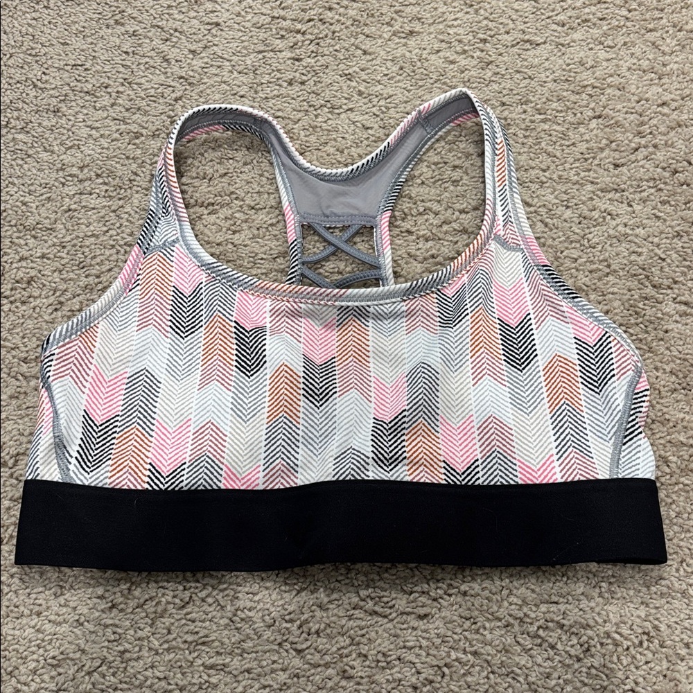 Victoria’s Secret Strappy Sports Bra Size M Pink Black Gray Workout